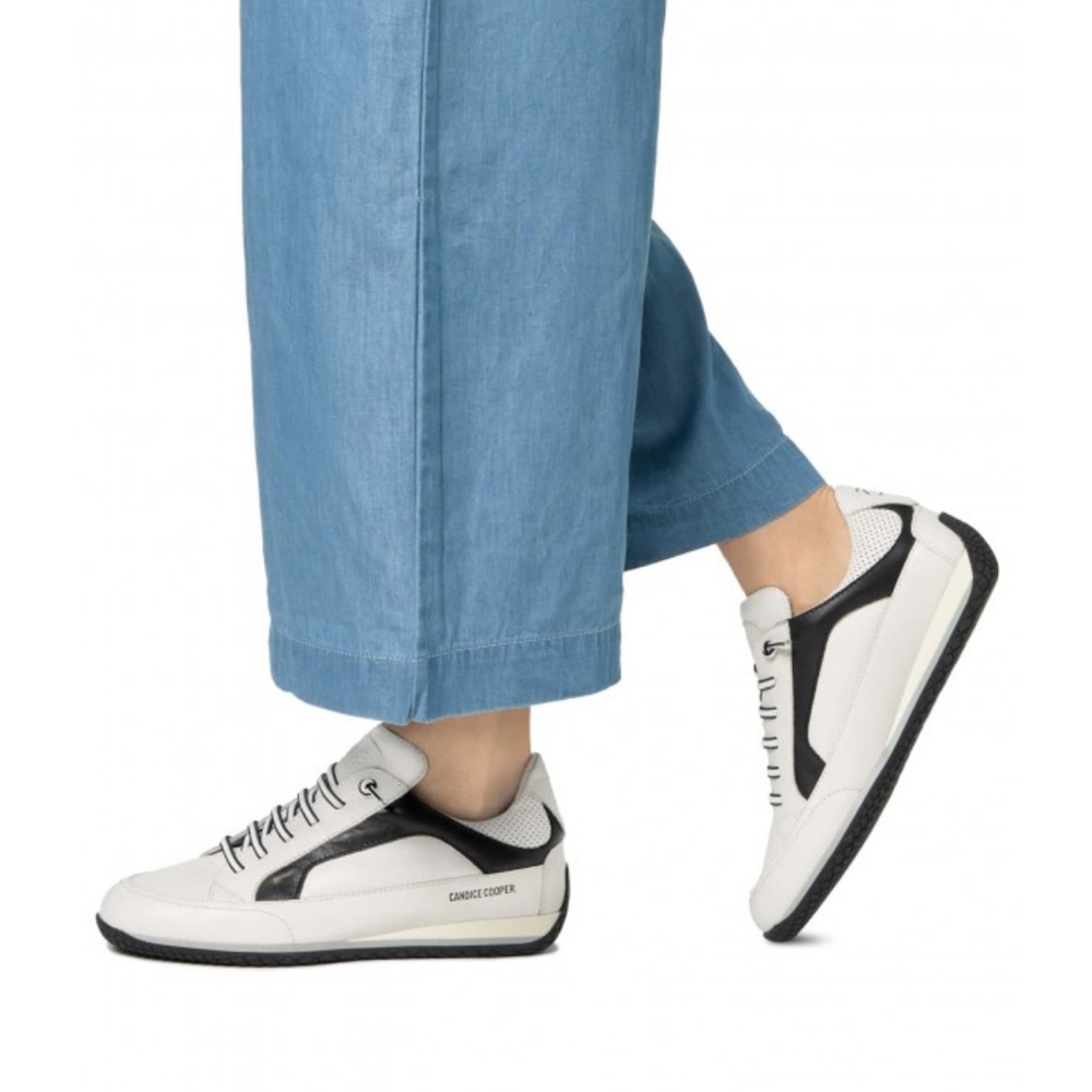 NWT Candice Cooper RUNLO FLASH - Old nappa sneakers - White-Black - Picture 3 of 16